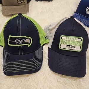 New Era Navy and Green Seattle Seahawks Hats